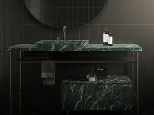 HAWAI - Console marble washbasin with towel rail _ Maami Home